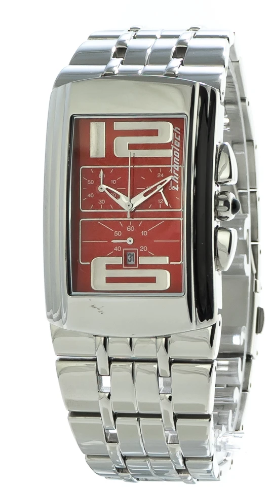 Laikrodis CHRONOTECH CT7018B-05M. Kwarcowy, Kolor raudona. Unisex.