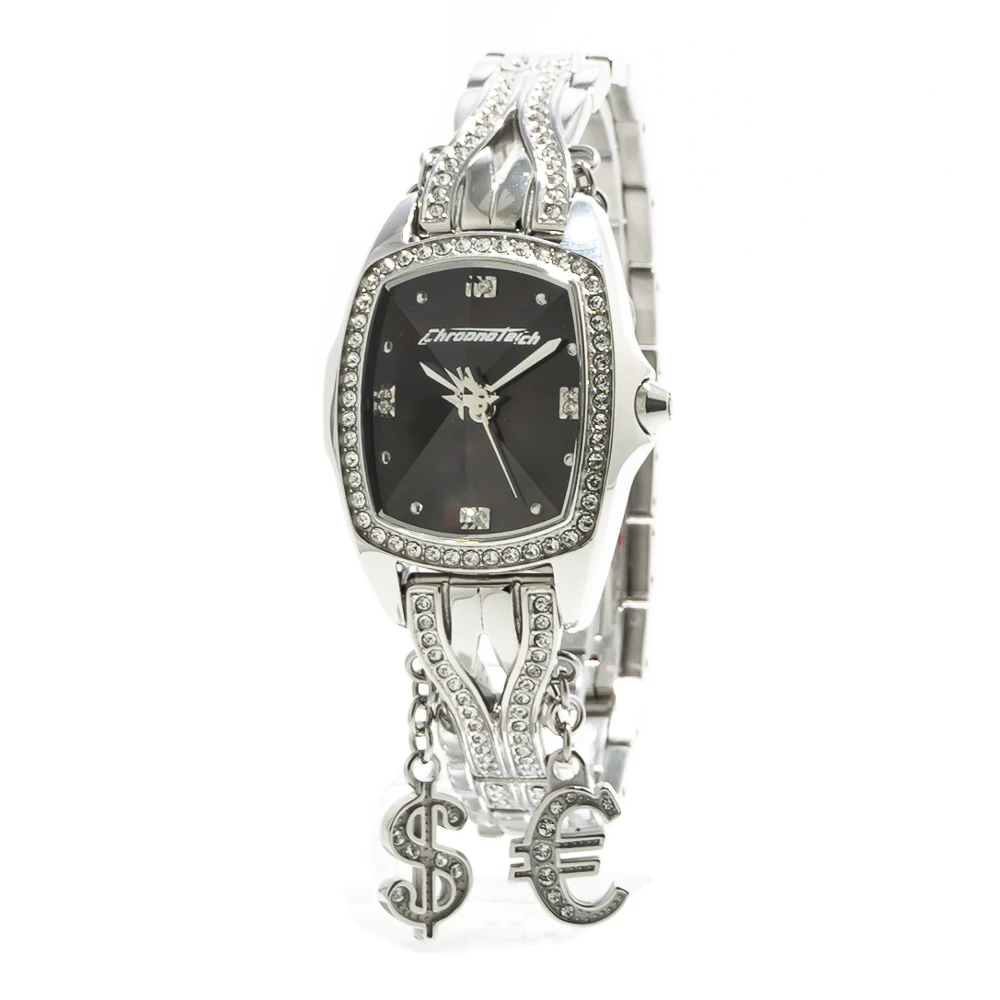 Laikrodis CHRONOTECH CT7008LS-15M. Kwarcowy, Kolor juoda. Kobieta.