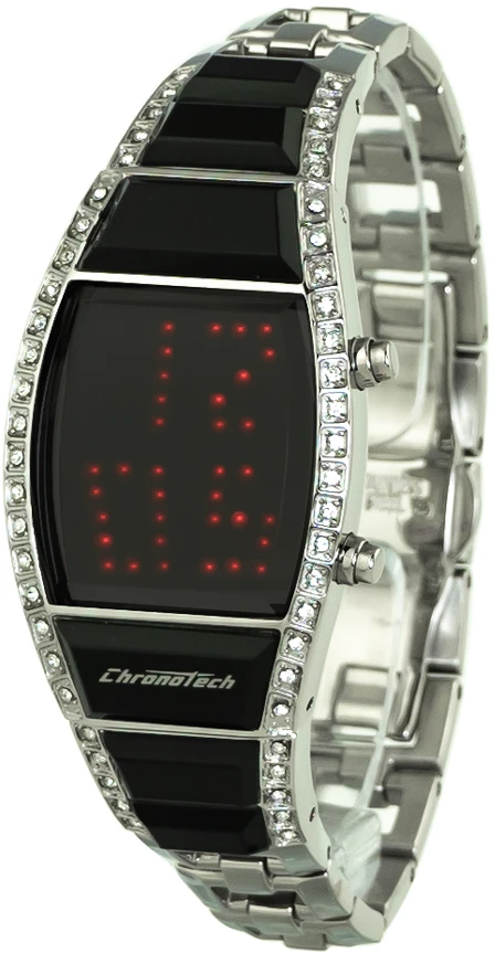 Laikrodis CHRONOTECH CT7122LS-03M. Kwarcowy, Kolor juoda. Kobieta.