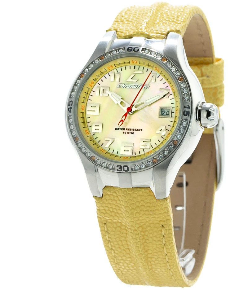 Laikrodis CHRONOTECH CT7980L-05S. Kwarcowy, Kolor geltona. Kobieta.