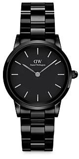 Laikrodis DANIEL WELLINGTON DW00100415. Kvarcas, Juoda Spalva. Moteris.