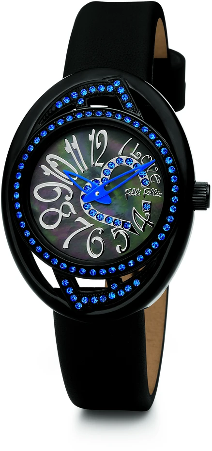 Laikrodis FOLLI FOLLIE WF1E007SSU. Kwarcowy, Kolor juoda. Kobieta.