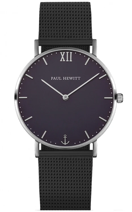 Laikrodis PAUL HEWITT PHSASSTB5M101. Kwarcowy, Kolor juoda. Unisex.