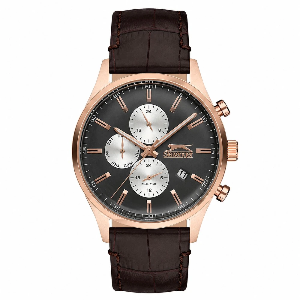 Laikrodis SLAZENGER SL96188203. Kvarcas, rutulio spalva. Vyriški.