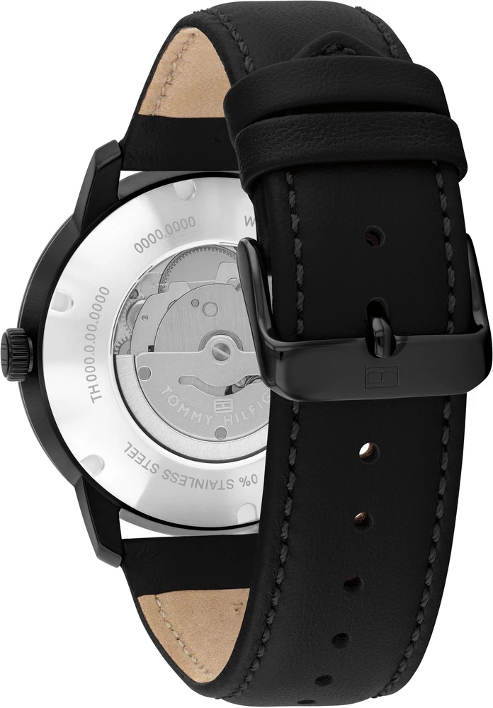 Laikrodis TOMMY HILFIGER 1710659. Automatinis, Juoda Spalv. Vyriški.