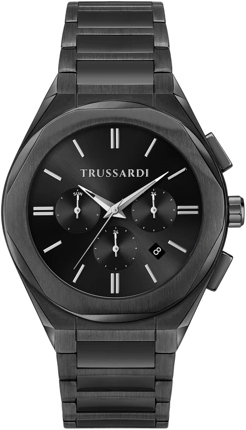 Laikrodis TRUSSARDI R2453156002. Kwarcowy, Kolor juoda. Mężczyzna.