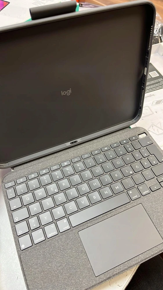 Logitech „COMBO TOUCH“ KIŠENINIS KIŠENINIS „IPAD“ (10 KARTOS) – „OXFORD Pilkas“ – DEU – CENTRAL