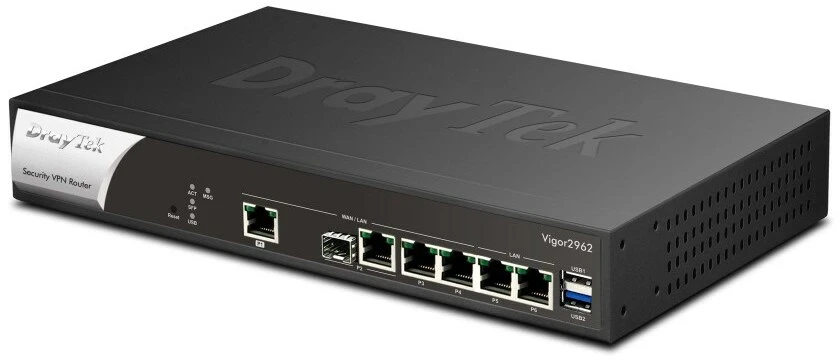 Maršrutizatorius DrayTek Vigor 2962 2.5 Gigabit Ethernet Juodas, Baltas