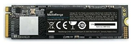 MediaRange Intern.M.2 SSD 2280 NVMe PCIe TLC Nand 512 GB