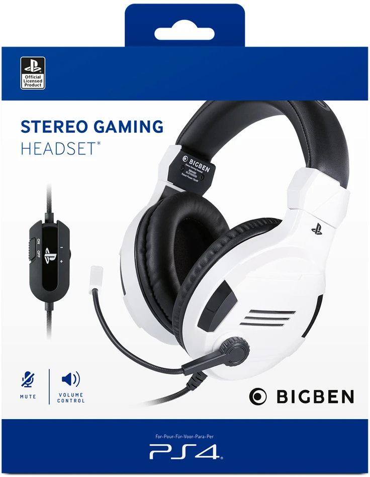 Nacon Big Ben BIGBEN V3 laidinės ausinės PS5/PS4 (balta) | 3.5mm