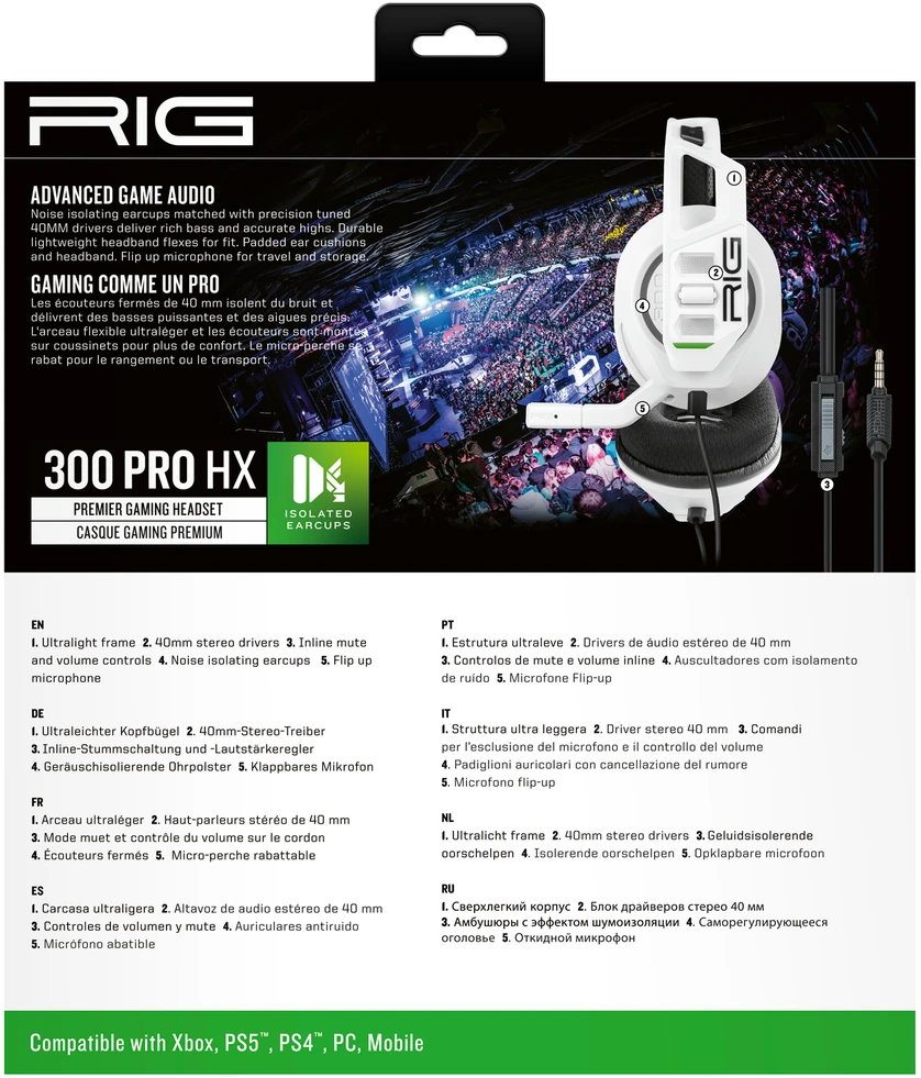 NACON RIG 300HX XBX žaidimų ausinės Baltas RIG300PROHXW