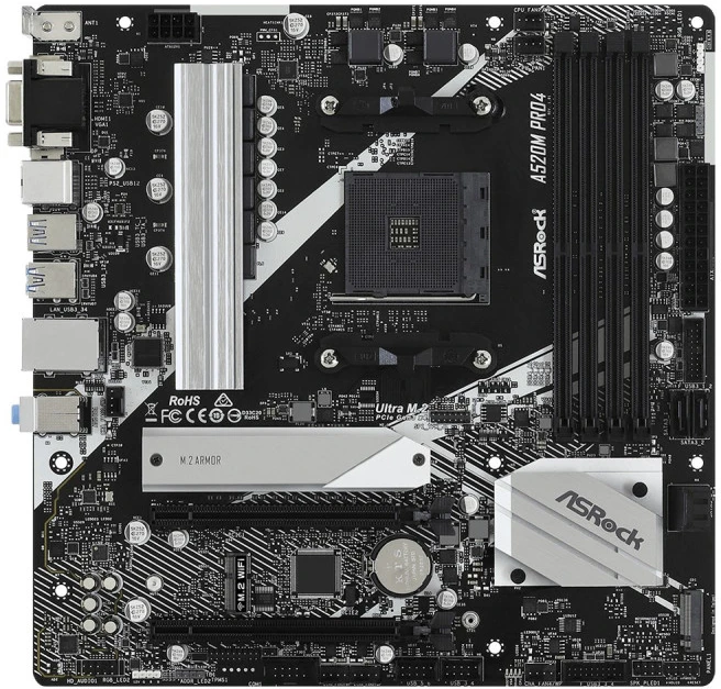 Pagrindinė plokštė Mātesplate ASRock A520M PRO4