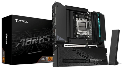 Pagrindinė plokštė Pamatplāksne Gigabyte B850M AORUS STEALTH AMD B850 AM5 ligzda micro ATX pamatplāksne