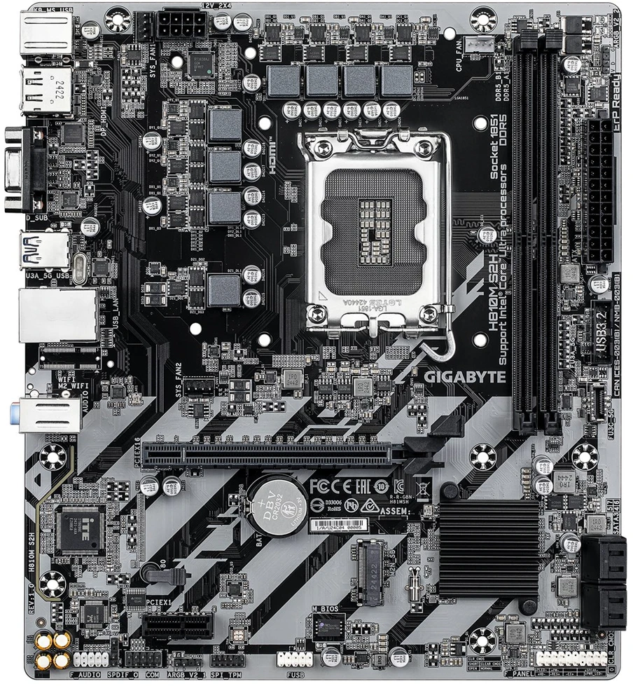 Pagrindinė plokštė Pamatplate Gigabyte H810M S2H