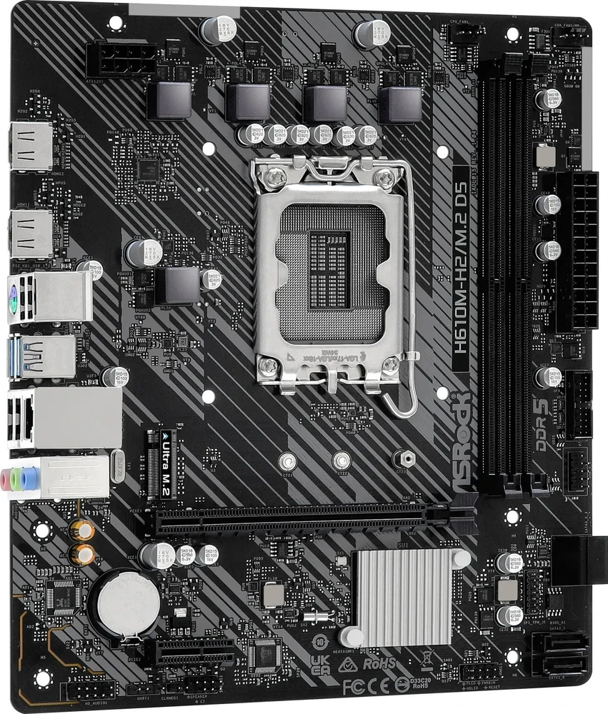 Pagrindinė plokštė ASROCK H610M-H2/M.2 D5 LGA1700 2xHDMI