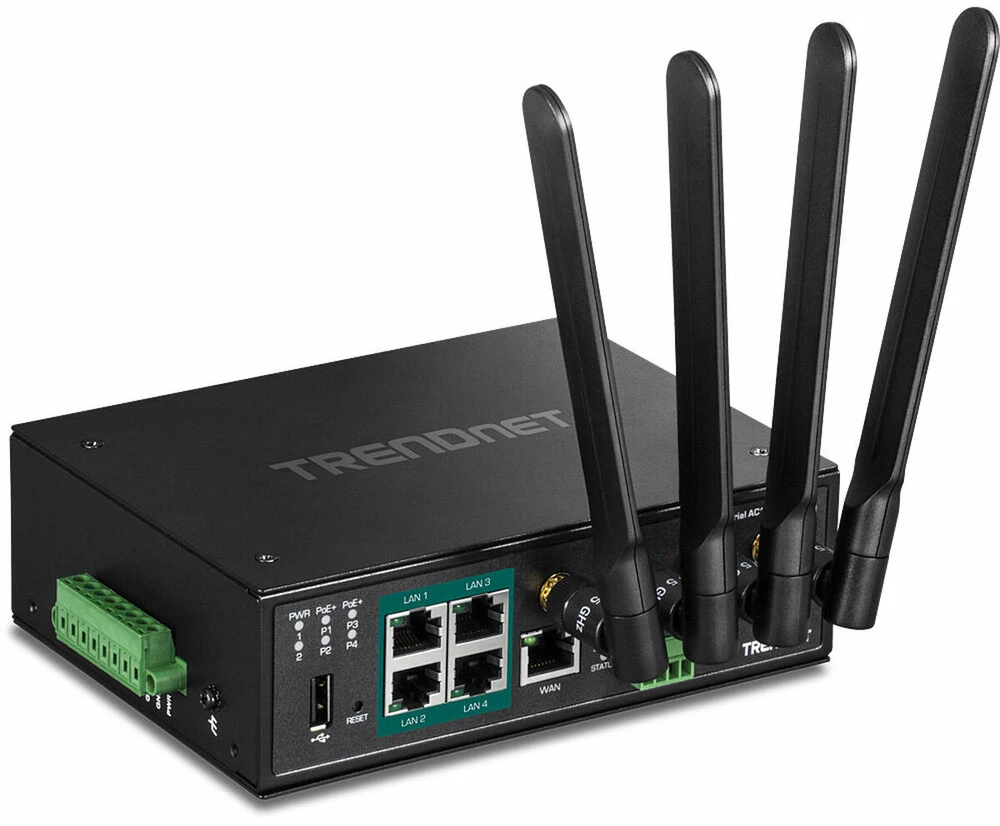 Pramoninis belaidis Gigabit PoE+ maršrutizatorius TRENDnet AC1200