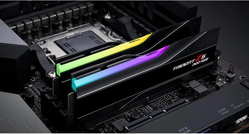 RAM Atmiņa G.Skill Trident Z5 Neo RGB, DDR5, 32 GB, 8000MHz, CL38 (F5-8000J3848H16GX2-TZ5NR)
