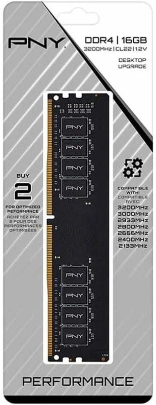 RAM Atmiņa PNY Performance, DDR4, 16 GB, 3200MHz, CL22 (MD16GSD43200-TB)