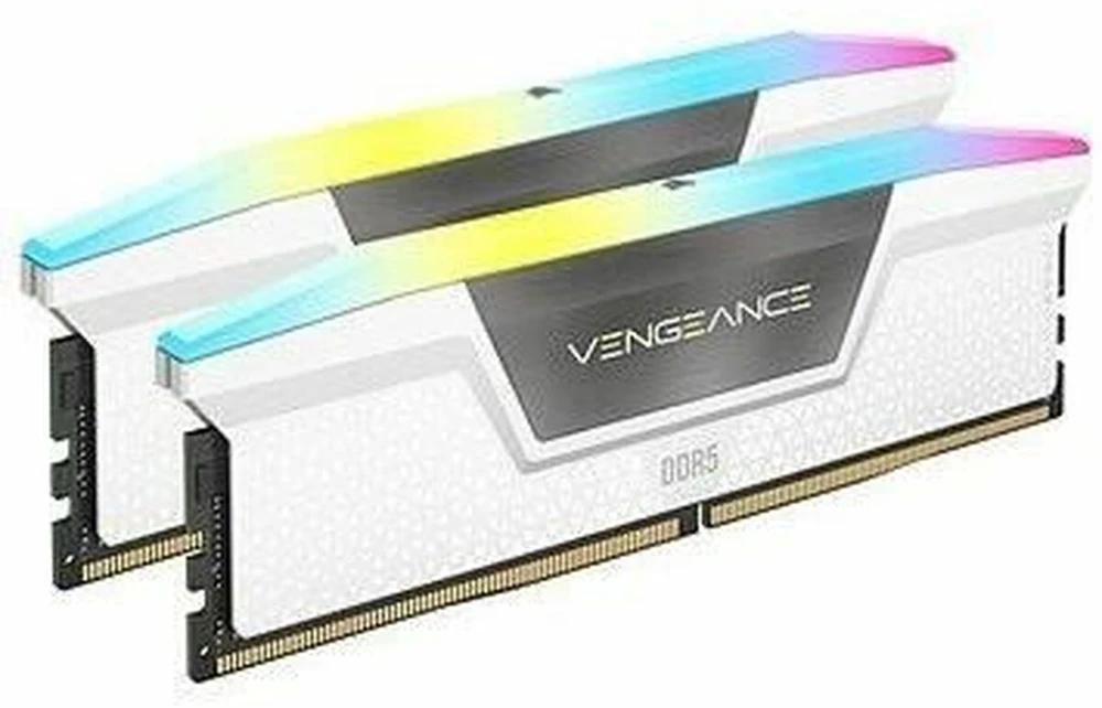 RAM DDR5 32GB PC 6000 CL30 CORSAIR KIT (2x16GB) VENGEANCE RGB atminties rinkinys mažmeninei prekybai