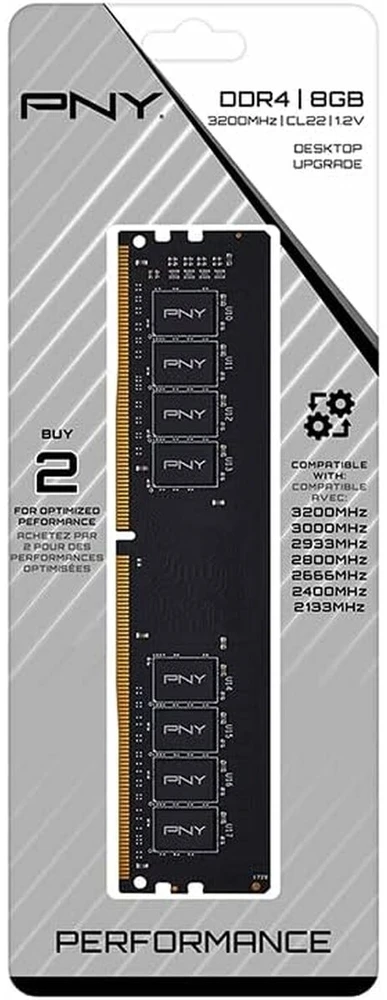 RAM Pny Technologies Atmiņas modulis PNY PNY MD8GSD43200-TB 8 GB 1 x 8 GB DDR4 288-pin DIMM