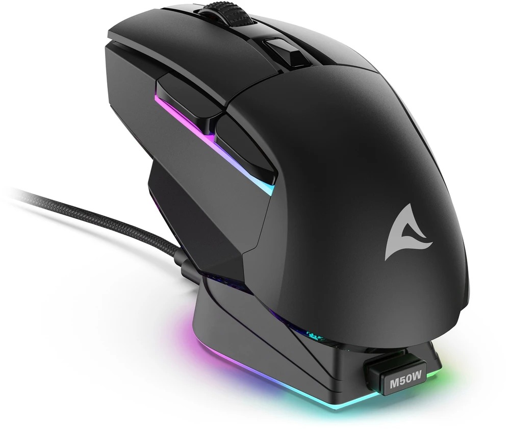 Sharkoon Pelė Shark SGM50W Optisch 6 mygtukai 6.400 DPI schw