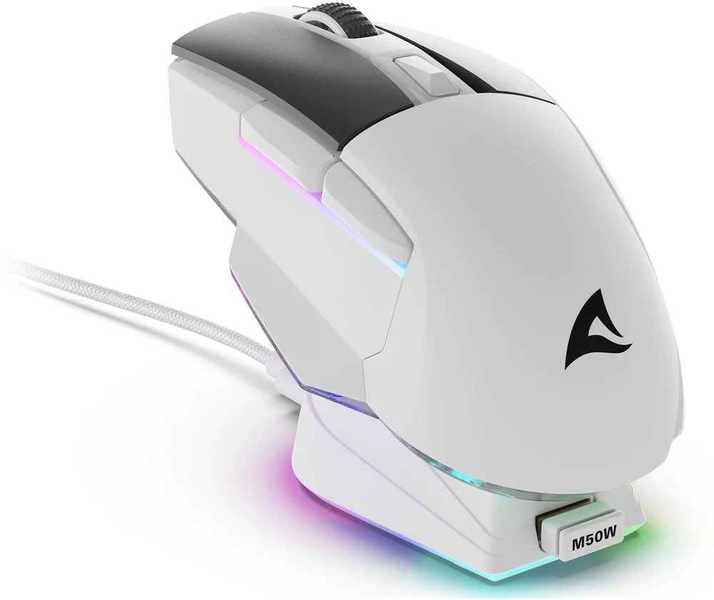 Sharkoon Pelė Shark SGM50W Optisch 6 mygtukai 6.400 DPI wei