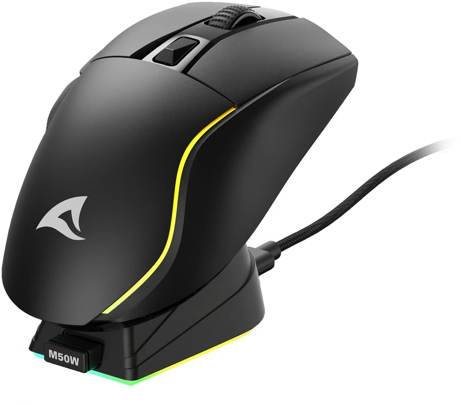 Sharkoon Pelė Shark SGM50W Optisch 6 mygtukai 6.400 DPI schw