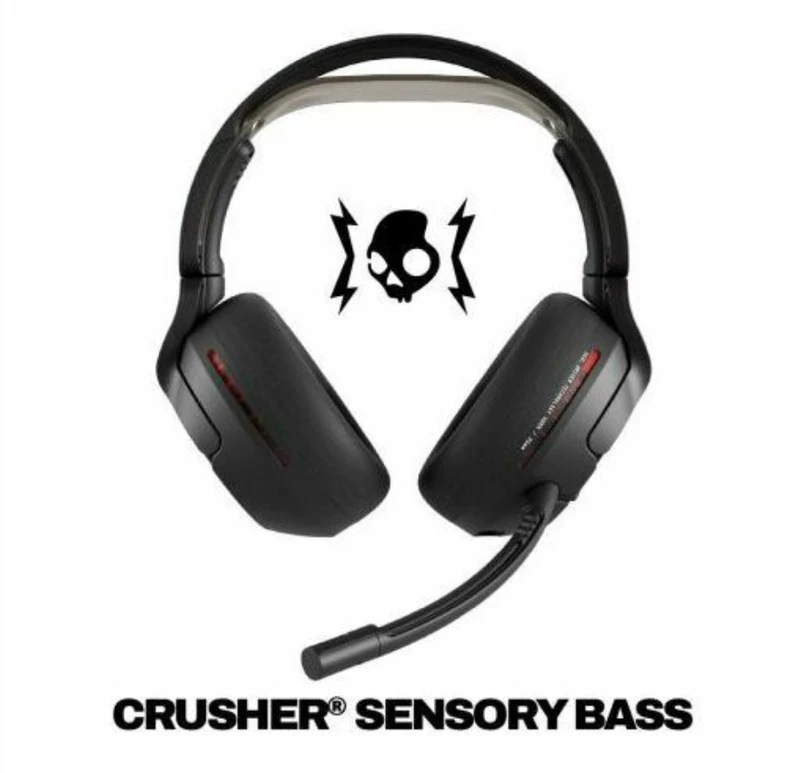 Skullcandy Crusher PLYR 720 Bluetooth Belaidės Over-ear Ausinės with Mic, BT 5.3, skirta PS5, Nintendo Switch, Juodas EU (S6PCW-T963)