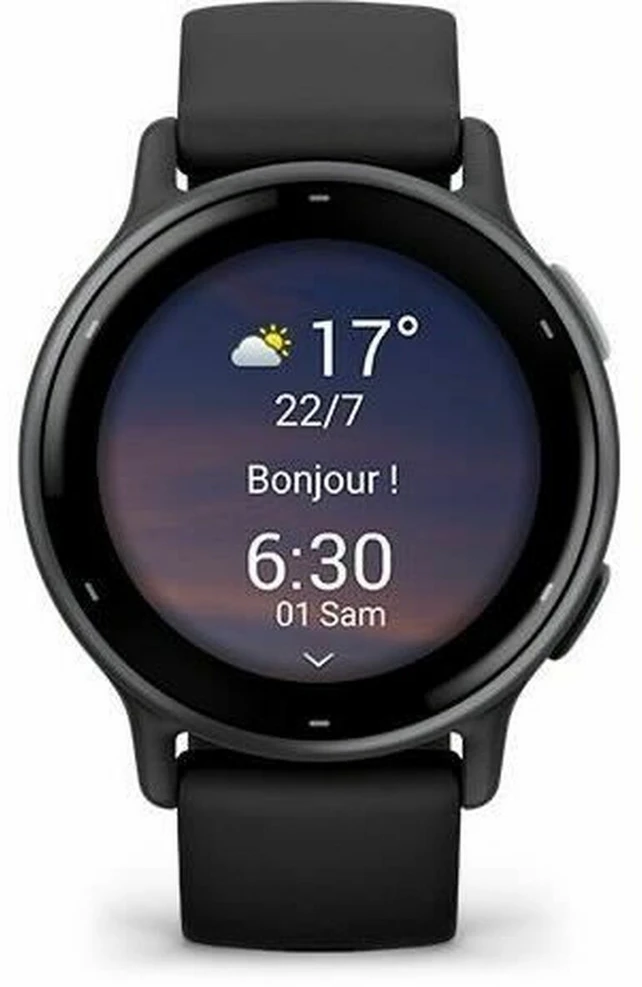 Išmanusis laikrodis Garmin vívoactive® 5, Skalūnų spalvos aliuminio apvadas su juodu korpusu ir silikoniniu dirželiu