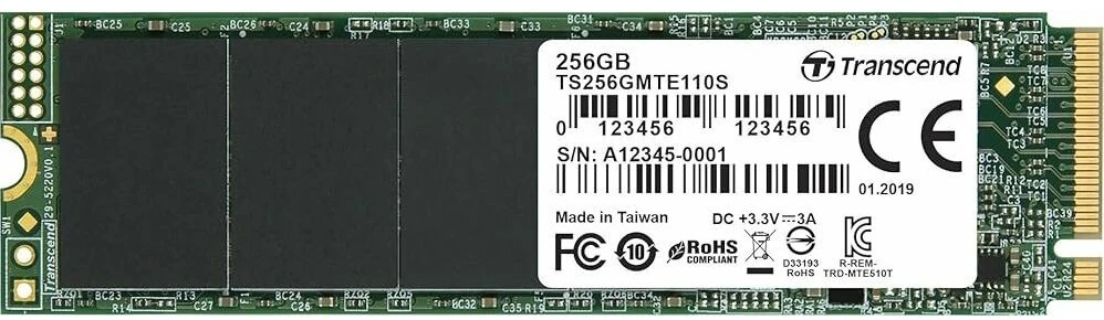 SSD diskas Transcend 110S 256GB M.2 2280 PCI-E x4 Gen3 NVMe (TS256GMTE110S)