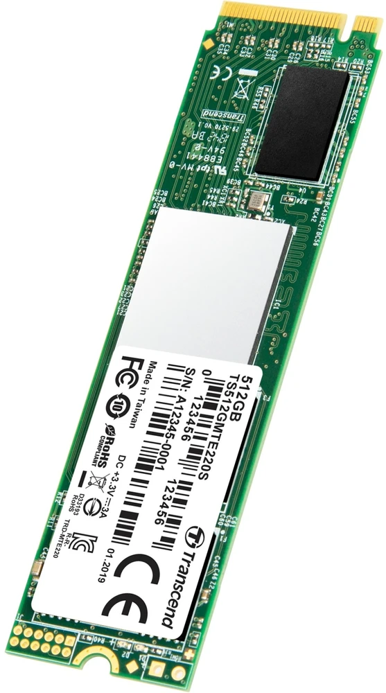TRANSCEND 512GB M.2 2280 PCIe Gen3x4 M-Key 3D TLC su Dram