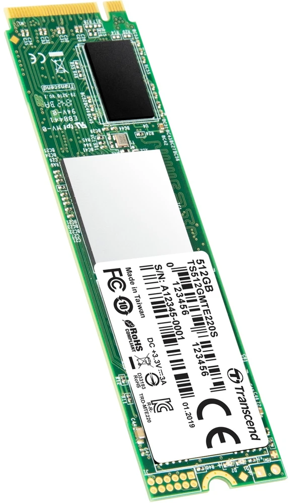 TRANSCEND 512GB M.2 2280 PCIe Gen3x4 M-Key 3D TLC su Dram