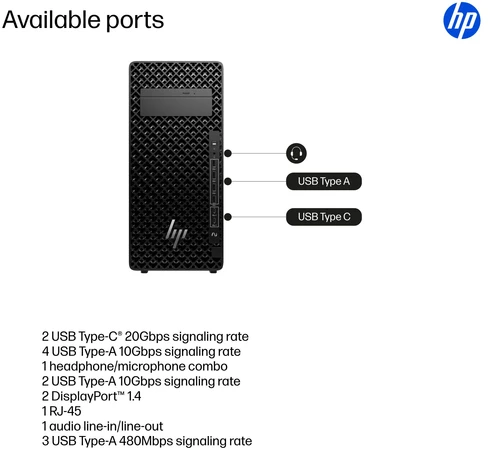 Stacionarus kompiuteris HP Z2 TWR G1I CU9 285K - 32GB 1TB W11P6 WIFI7 NO KB/M
