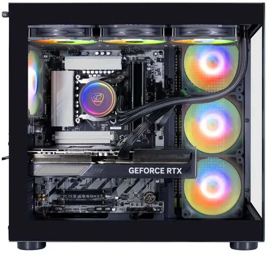 Stacionarus kompiuteris Žaidimų kompiuteris Hyrican COUGAR FV150 BK (7541) Ryzen 9 9950X3D vandens aušinimas 64GB/2TB SSD RTX 5080 Win11 Juodas