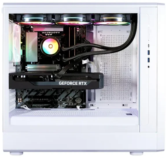 Stacionarus kompiuteris Žaidimų kompiuteris Hyrican Gamemax Claw WH (8112) Ryzen 5 9600X vandens aušinimas 32GB/1TB SSD RTX 5070 Ti Win11 Baltas