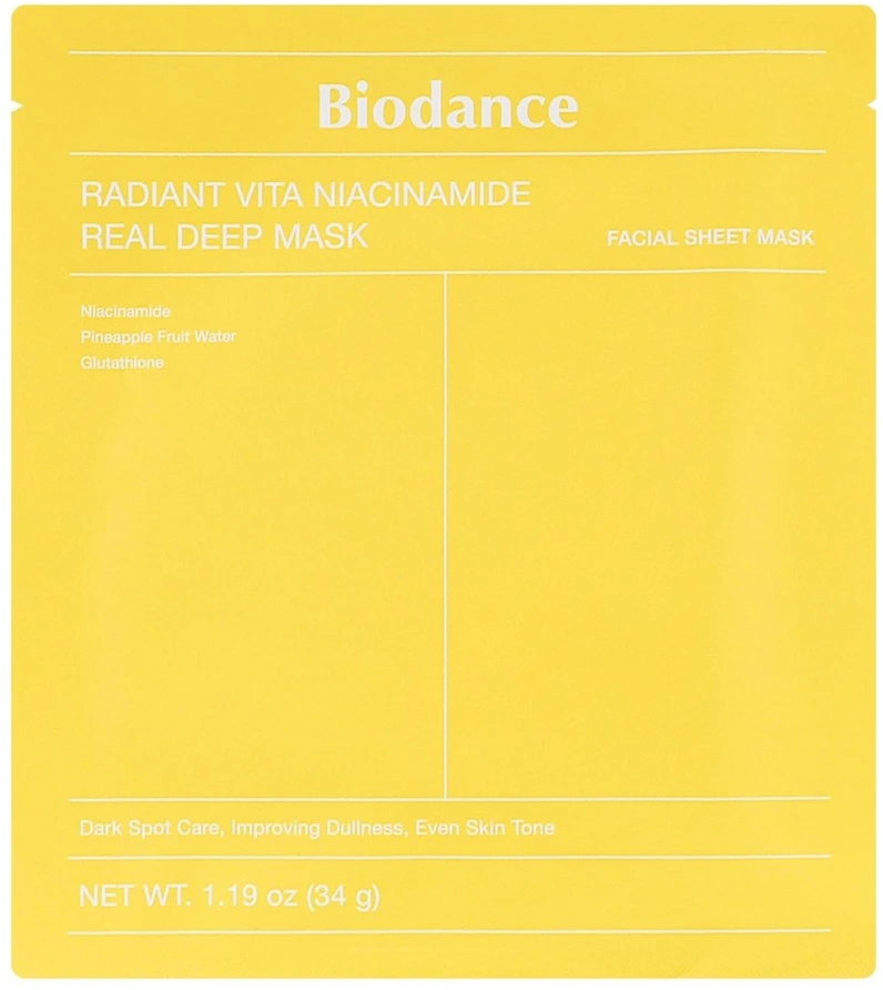 Biodance Radiant Vita Niacinamide Real Deep Mask 1 vnt veido kaukė
