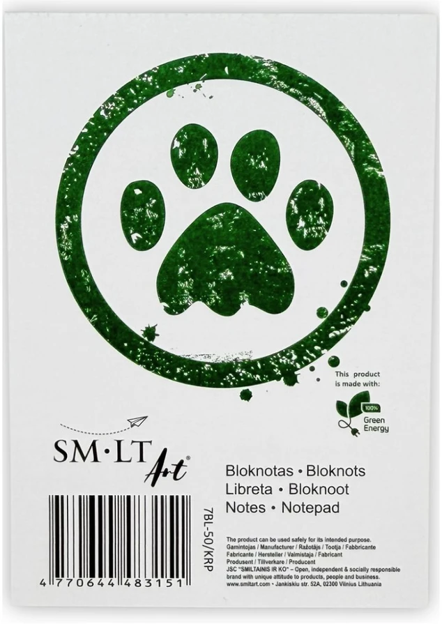 Bloknotas, plėšomas SMLT, A7/50, langeliais 0723-008