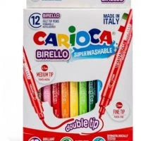 Flomasteriai CARIOCA BIRELLO, dvipusiai, 12 spalvų