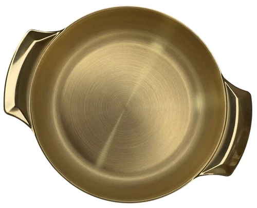 Metalinis dubuo-lėkštė 18cm 003-18 aukso spalvos