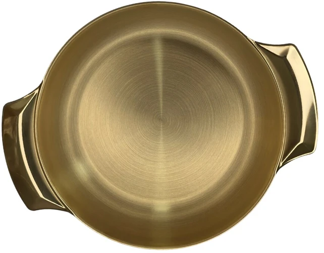 Metalinis dubuo-lėkštė 20cm 003-20 aukso spalvos