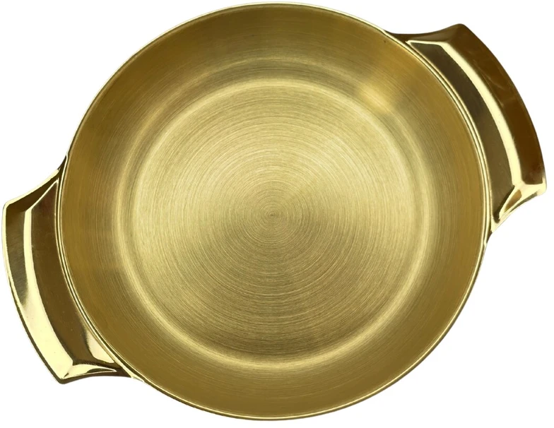 Metalinis dubuo-lėkštė 24cm 003-24 aukso spalvos