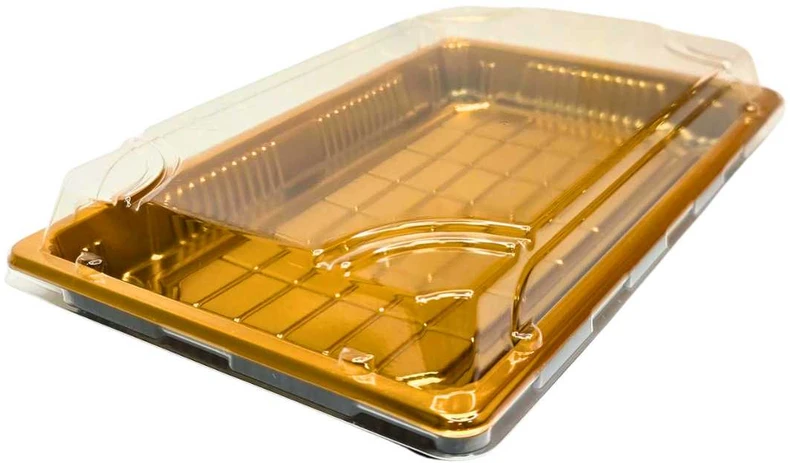 Plastikinis indelis su dangteliu 1vnt užkandžiams 24,5 x 15 x 5 cm