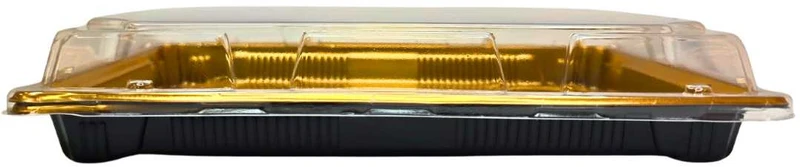 Plastikinis padėklas su dangčiu 1vnt užkandžiams 26 x 18,5 x 4,5 cm