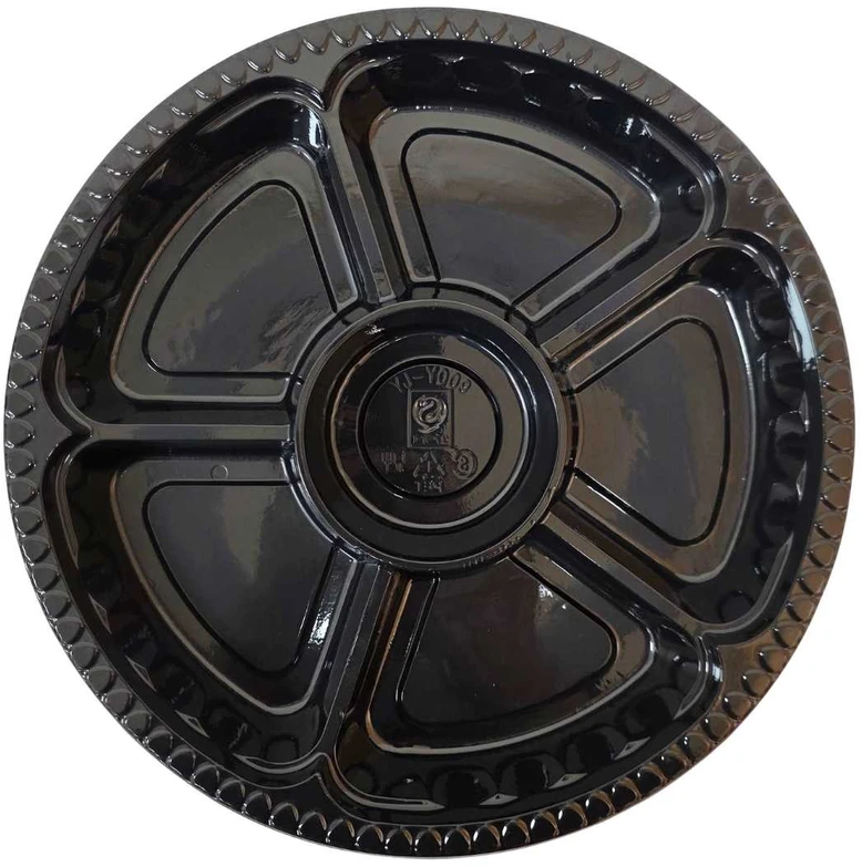 Plastikinis padėklas su dangteliu 1vnt užkandžiams 26,5 cm
