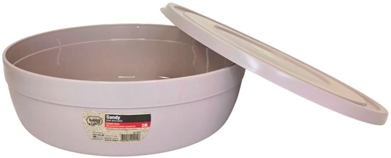 Plastmasinis dubenėlis su dangčiu SANDY 2.8l 25x7,6cm žemas