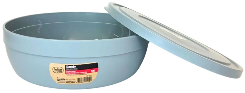 Plastmasinis dubenėlis su dangčiu SANDY 1.8l 21,5x6.7cm žemas