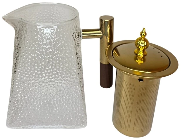 Virdulys Stiklinis arbatinukas su nerūdijančio plieno sieteliu 950ml 4306