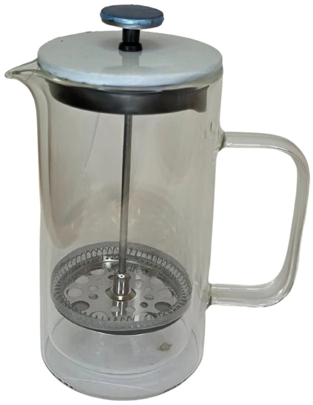 Virdulys Stiklinis arbatinukas su nerūdijančio plieno nuspaudžiamu sieteliu 600ml 4308