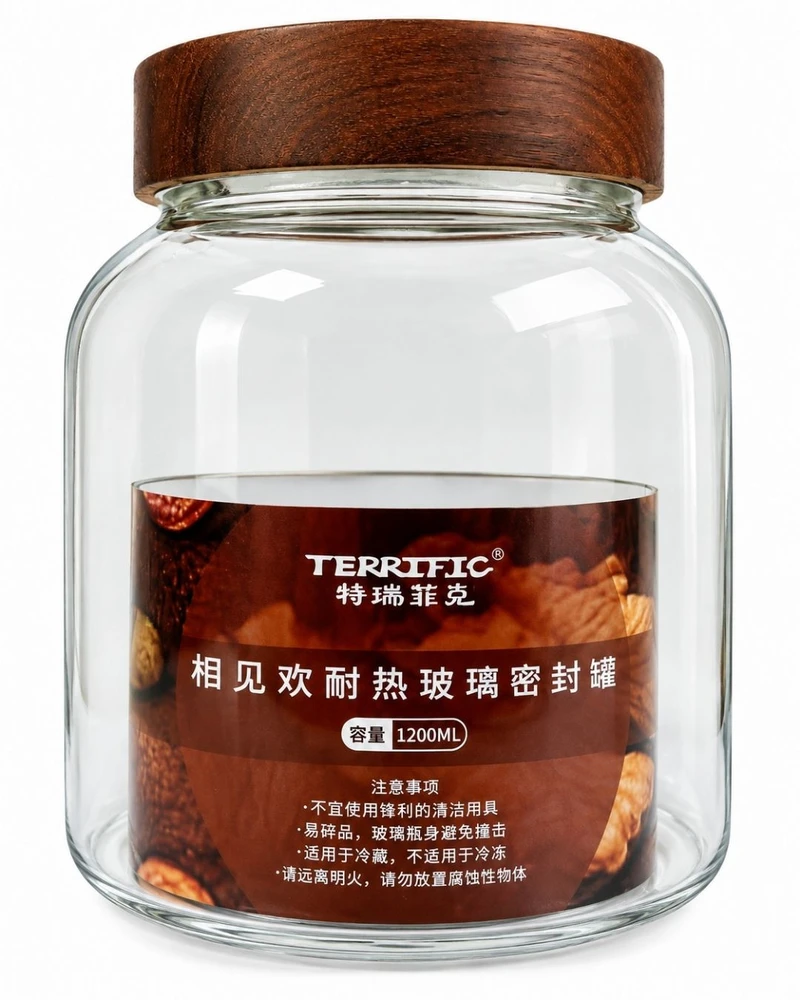 Stiklinis indelis biriems produktams 1200 ml