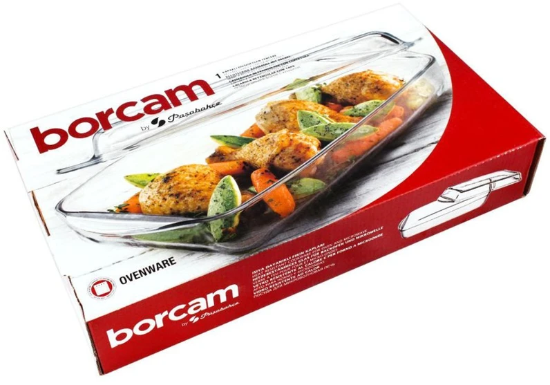 Stiklinis kepimo indas Borcam 1950ml 33.6x19x5cm